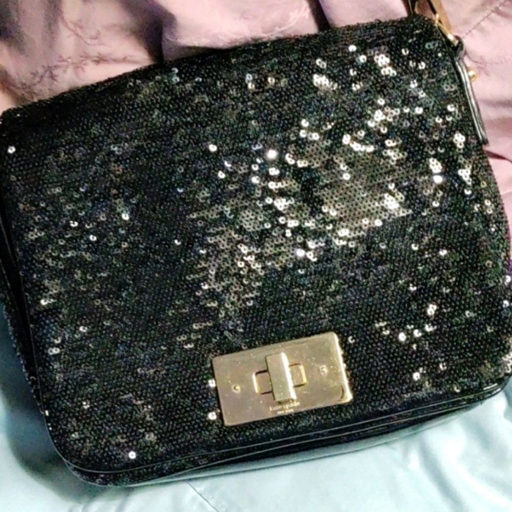 Kate Spade party bag black sequinned